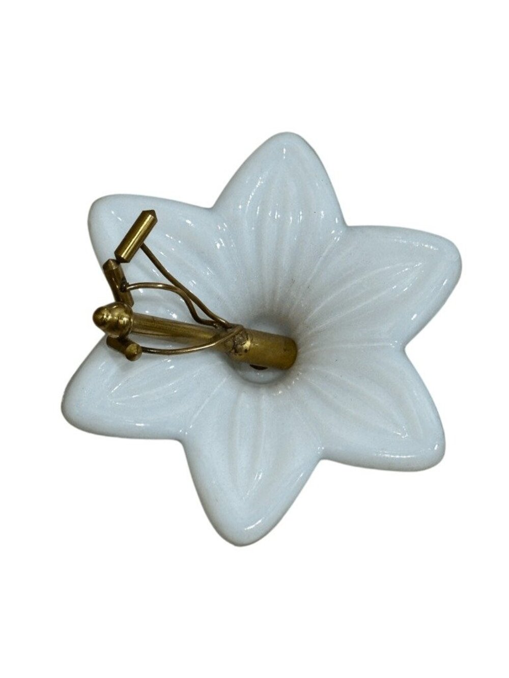 Vintage French Style Milk Glass Flower Decor Bobeche Chandelier Part